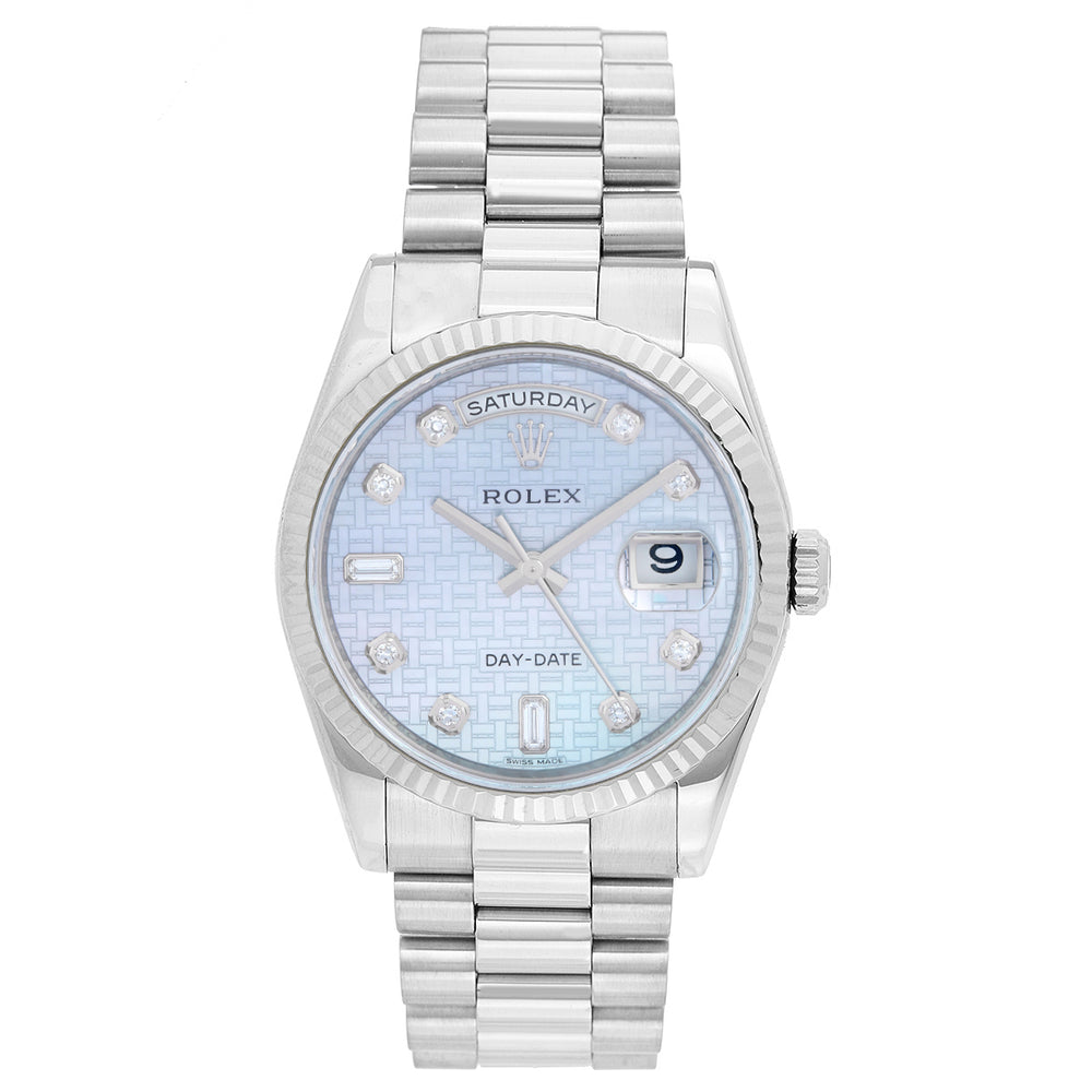 Rolex President Day-Date Men's 18k White Gold Watch 118239