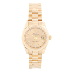 Rolex Ladies President 18K Gold Watch 179178 Champagne Dial