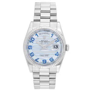 Rolex President Day-Date Men's 18k White Gold Watch 118239
