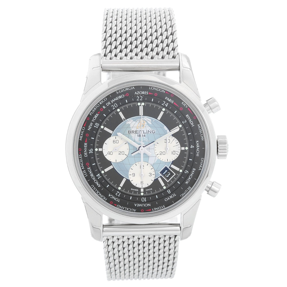Breitling Transocean Chronograph Unitime Stainless Steel Watch AB0510U4.BB62.152A