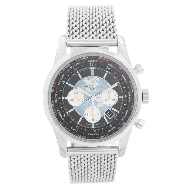 Breitling Transocean Chronograph Unitime Stainless Steel Watch AB0510U4.BB62.152A