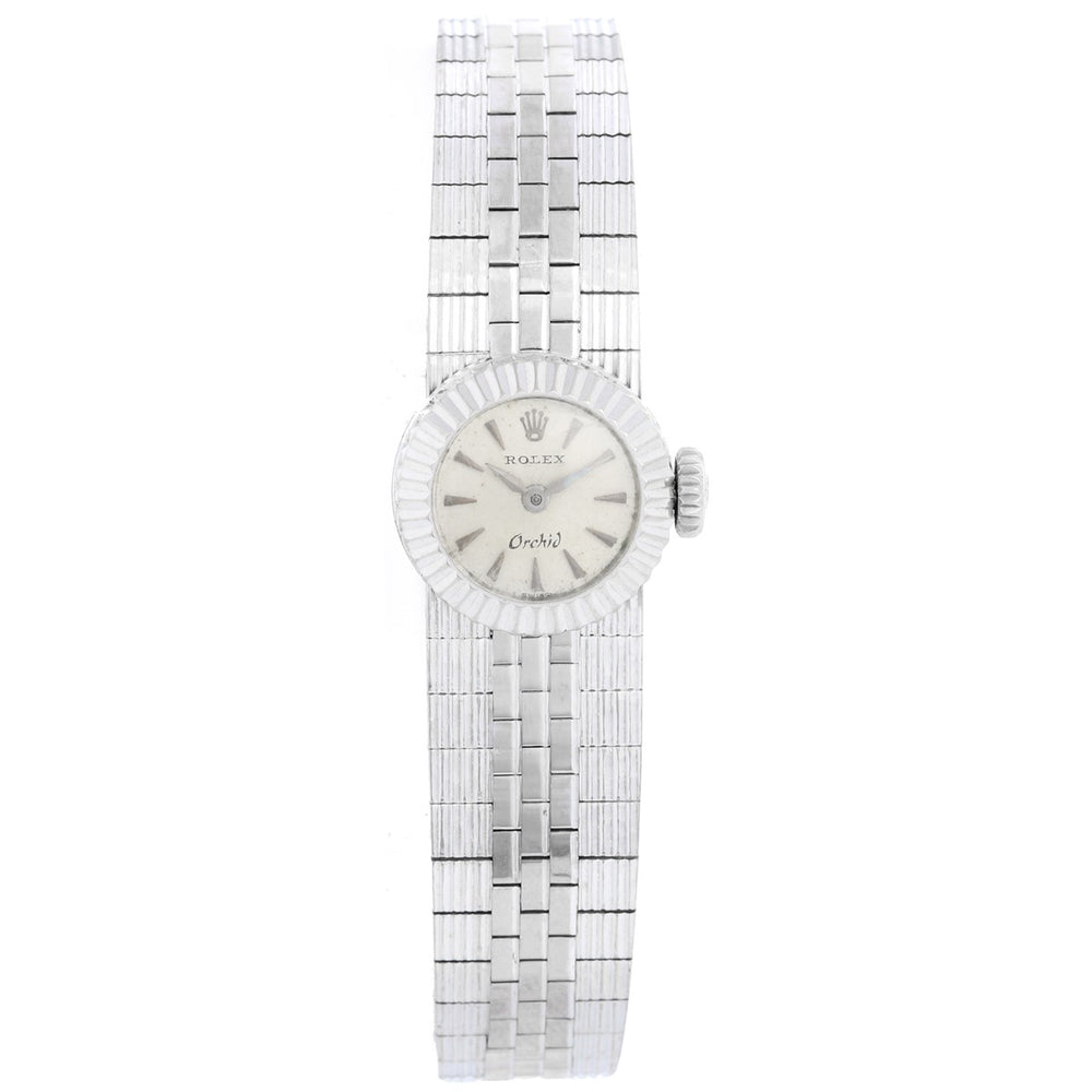 Vintage Rolex Orchid Chameleon 14K White Gold Ladies