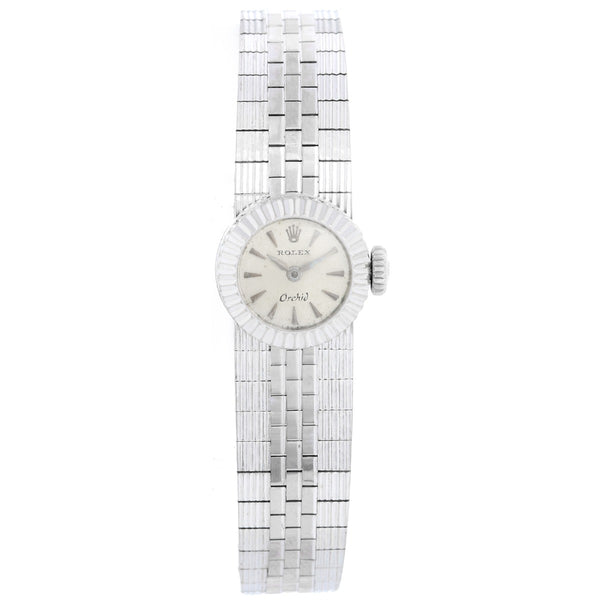 Vintage Rolex Orchid Chameleon 14K White Gold Ladies