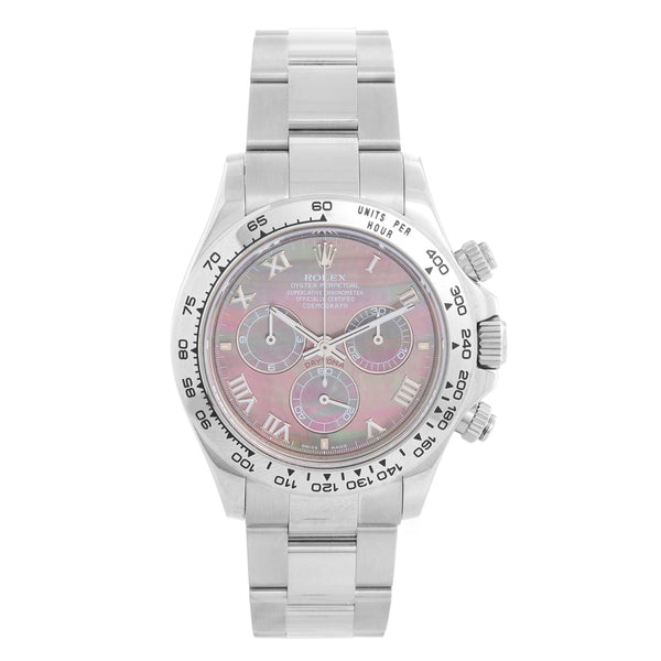 White Gold Rolex Daytona Men's Sport Watch with Tahitian Mother of Pearl Dial 116509