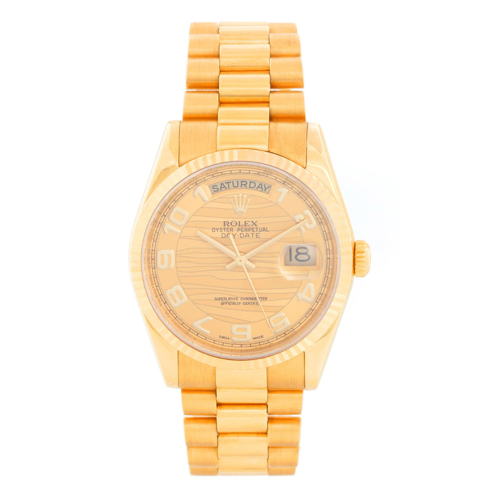 Rolex President Day-Date Men's Watch 118238 Champagne Wave Dial
