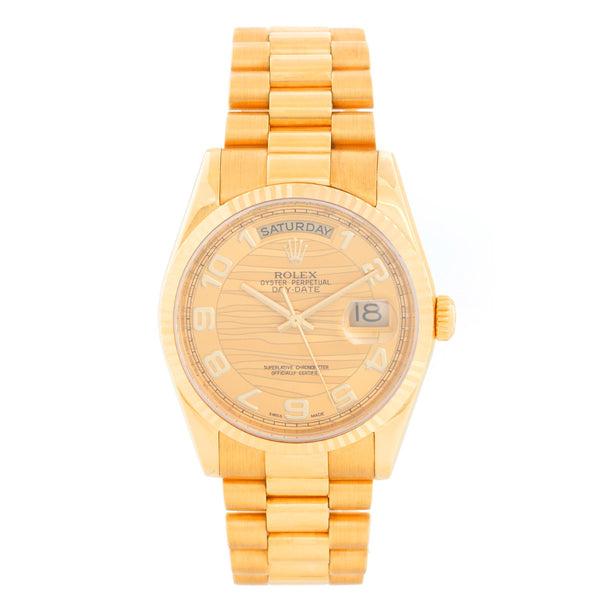 Rolex President Day-Date Men's Watch 118238 Champagne Wave Dial