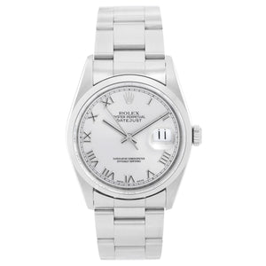 Rolex Datejust Men's Stainless Steel Watch 16200 Silver Dial