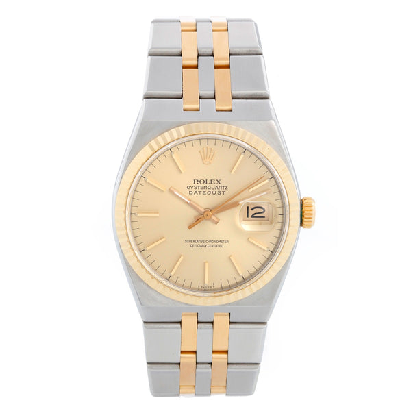 Rolex Oysterquartz Datejust 2-Tone Steel & Gold Men's Watch 17013