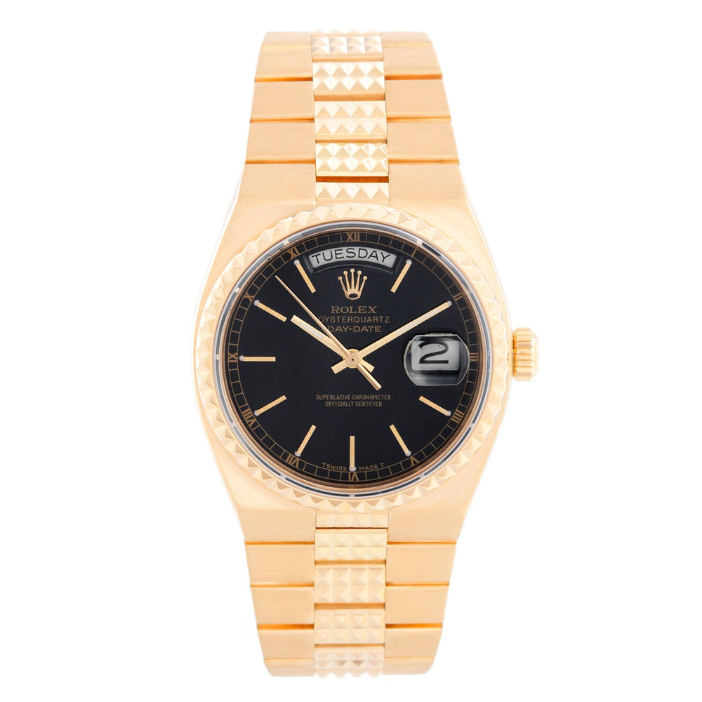 Rare Rolex Oysterquartz Pyramid 18k Gold Watch 19028