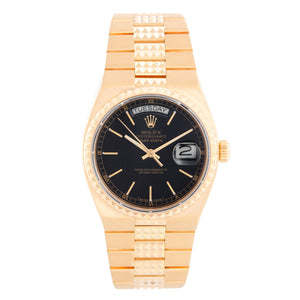 Rare Rolex Oysterquartz Pyramid 18k Gold Watch 19028