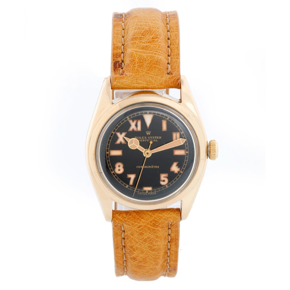 Early Rolex Oyster Perpetual Bubbleback Black Dial Model 4392