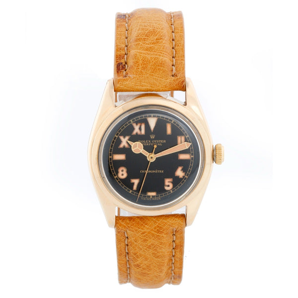 Early Rolex Oyster Perpetual Bubbleback Black Dial Model 4392