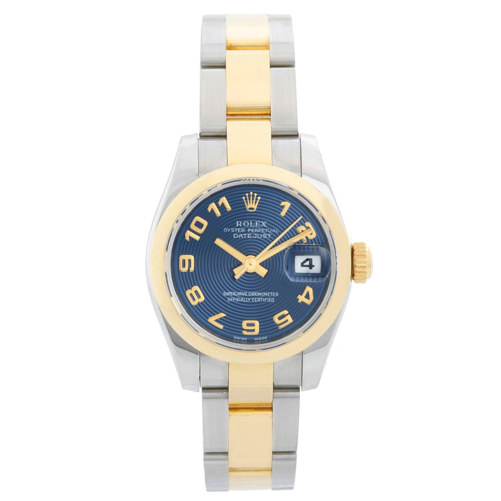 Rolex Datejust 2-Tone Steel & Gold Ladies Watch Blue Concentric Dial 179163