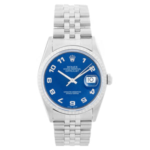 Rolex Datejust Men's Stainless Steel Blue Jubilee Watch 16220