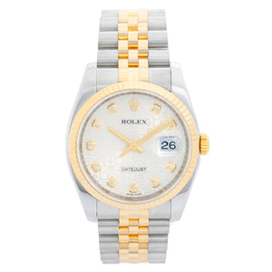 Rolex Datejust Men's 2-Tone Steel & Gold Watch Jubilee Diamond Dial  116233
