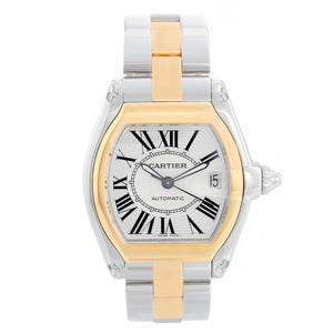 Cartier Roadster Men's Steel & Gold 2-Tone Watch W62031Y4 Silver Dial 2510