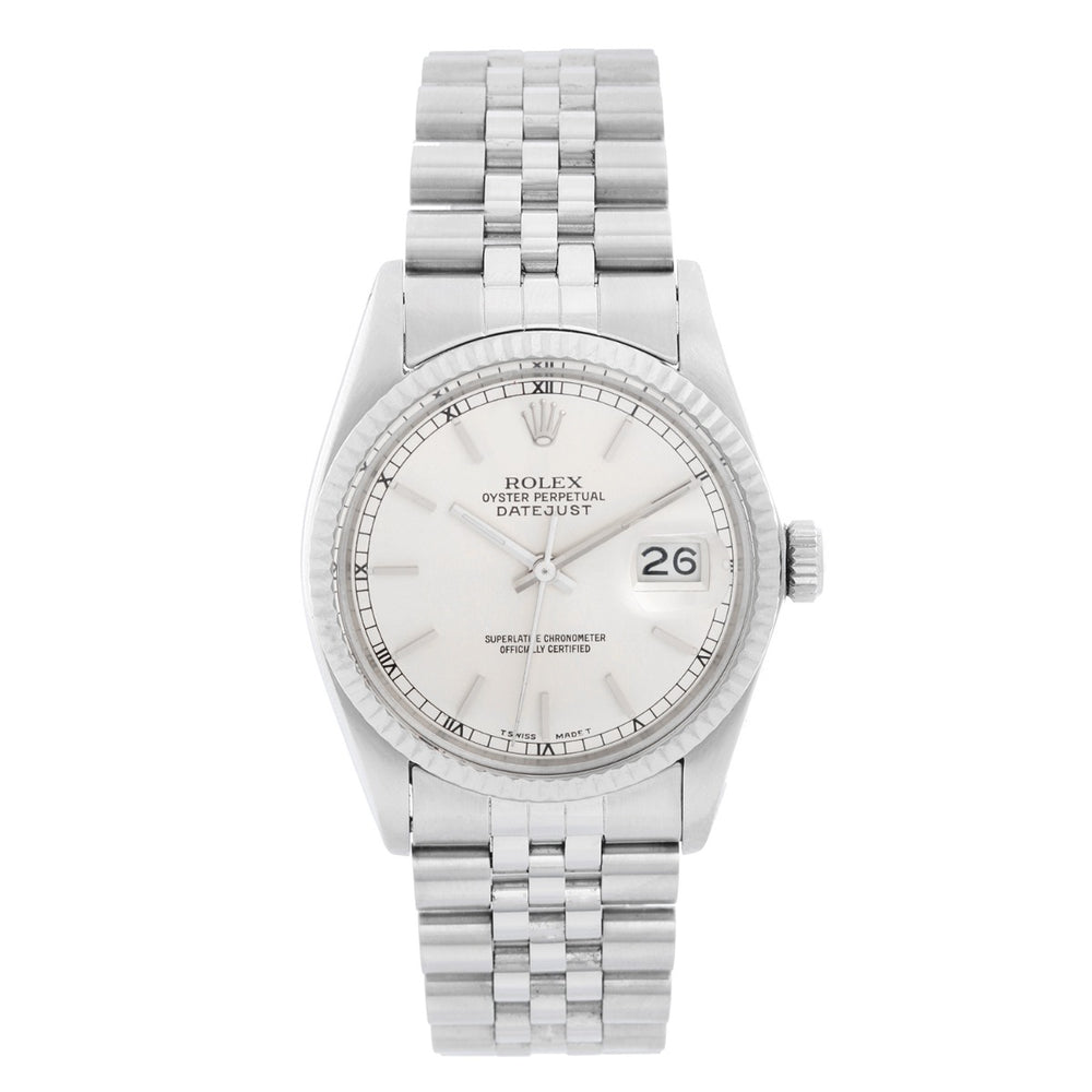 Rolex Datejust Men's Stainless Steel Watch Silver Dial 16014