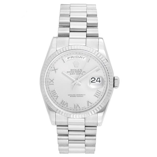 Rolex President Day-Date Men's Watch 118239 Rhodium Roman Dial