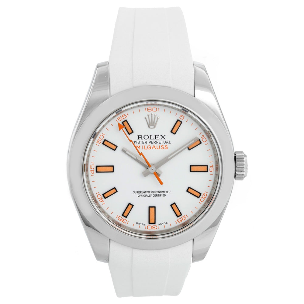 Rolex Milgauss Stainless Steel Men's Watch White Dial 116400