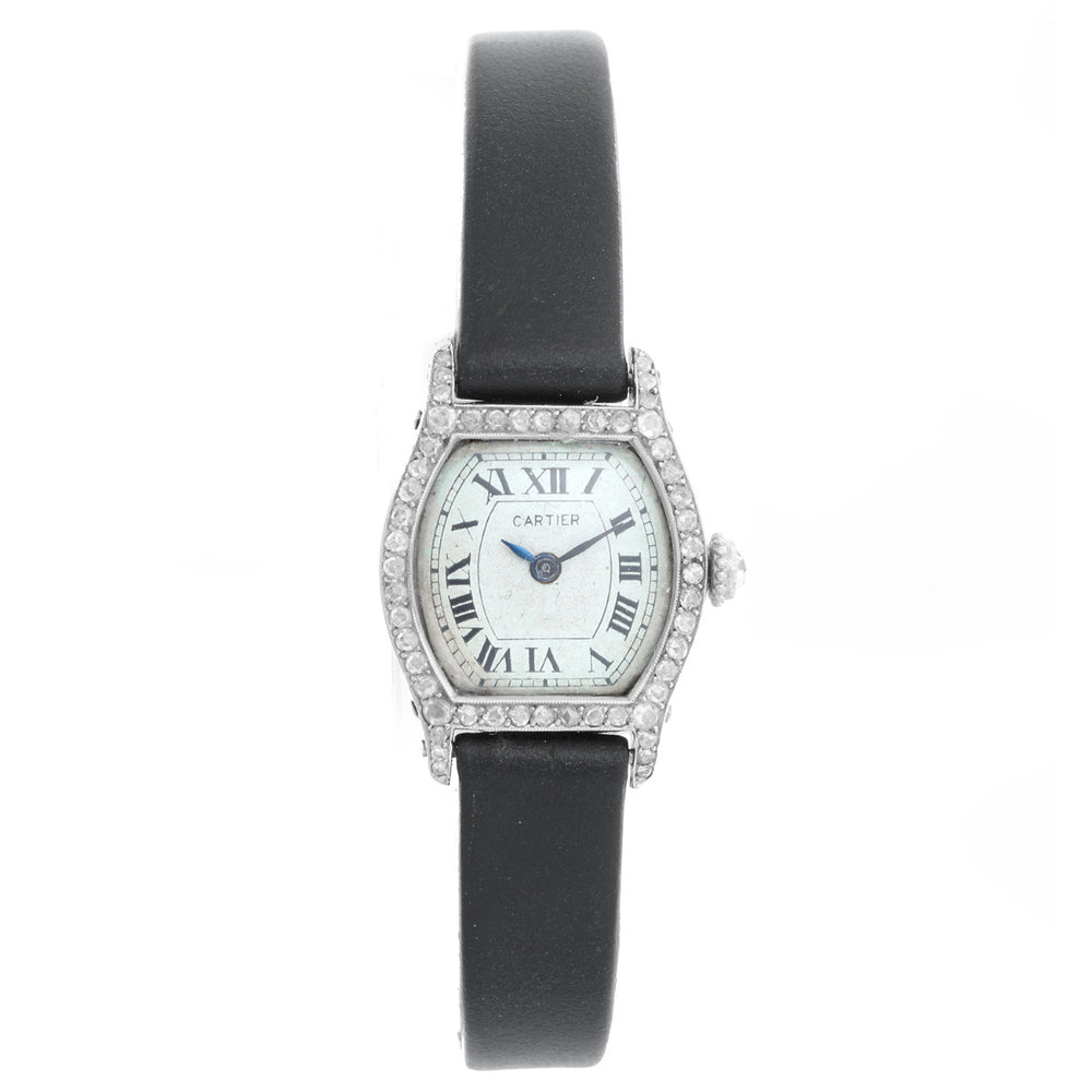 Cartier Tortue Ladies Platinum Watch