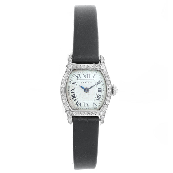 Cartier Tortue Ladies Platinum Watch
