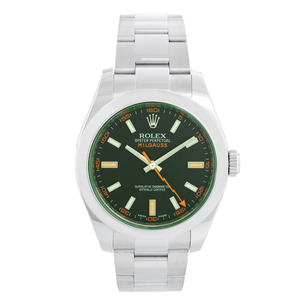 Rolex Green Milgauss Green Crystal Anniversary Men's Watch 116400V (or 116400 V)