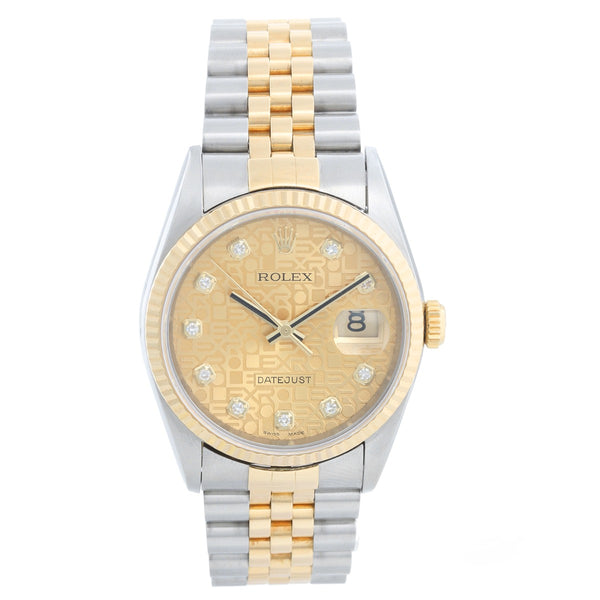 Men's Rolex Datejust Watch 16233 Champagne Jubilee Dial