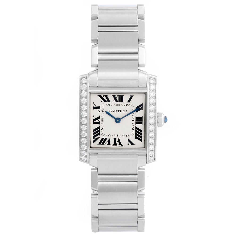 Cartier Tank Francaise Midsize Stainless Steel Diamonds Watch