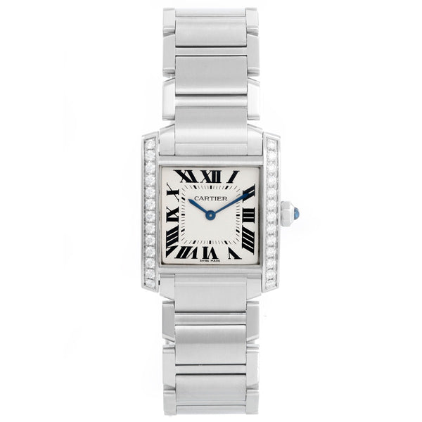 Cartier Tank Francaise Midsize Stainless Steel Diamonds Watch