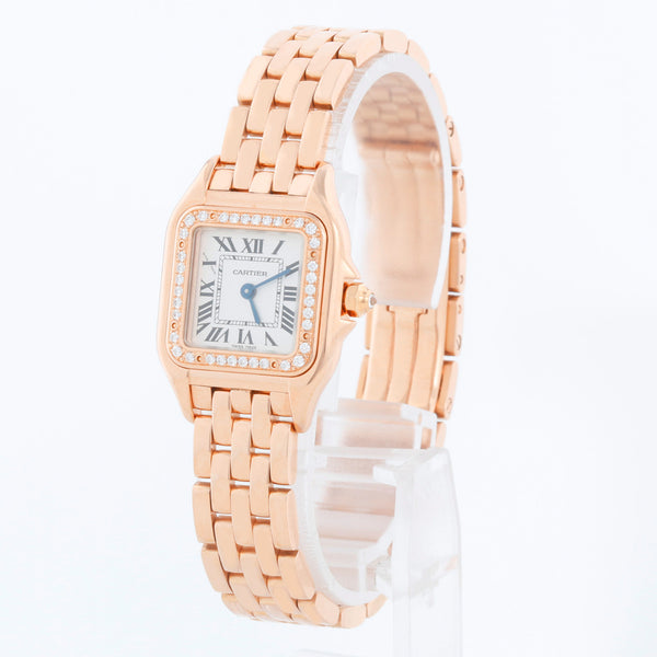 Cartier Rose Gold Small Panther With Diamonds Ladies Watch WJPN0008