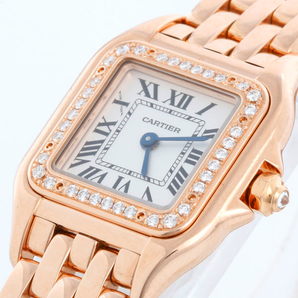 Cartier Rose Gold Small Panther With Diamonds Ladies Watch WJPN0008