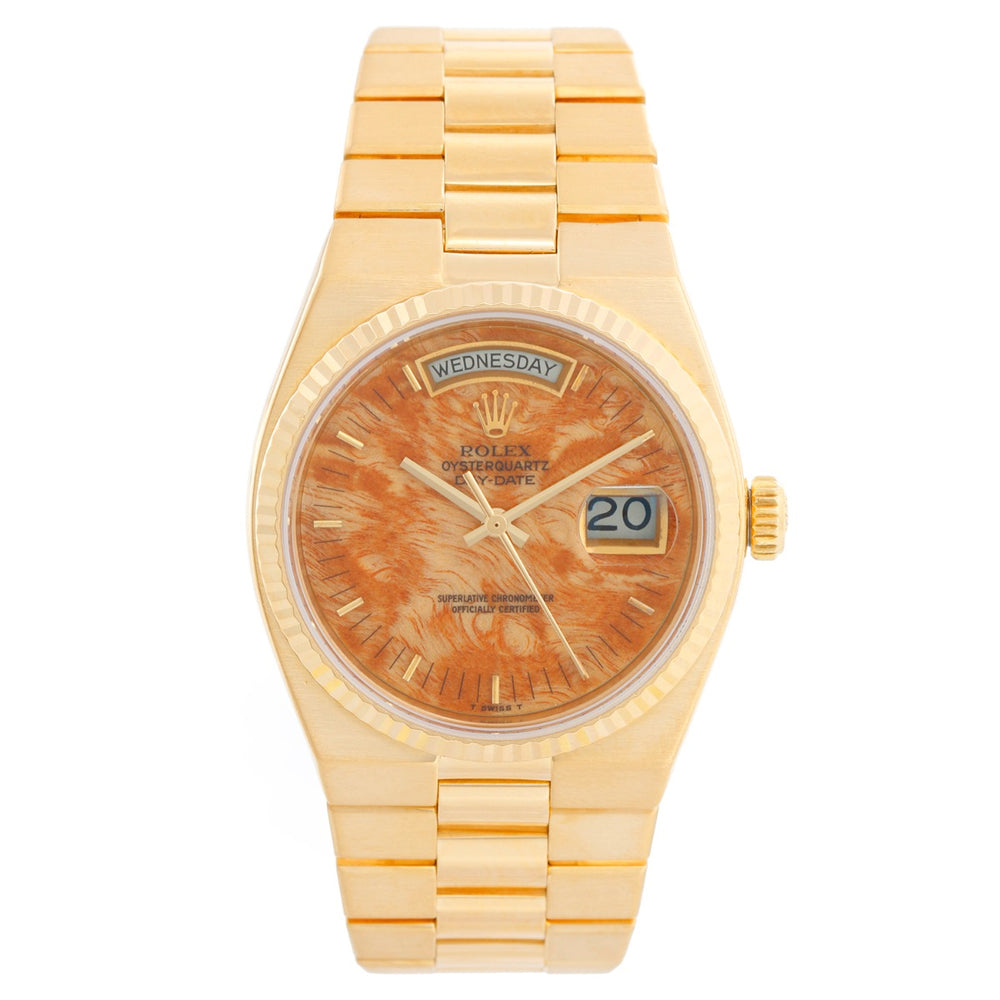 Rolex Oysterquartz Day-Date Men's 18K Gold President Watch 19018