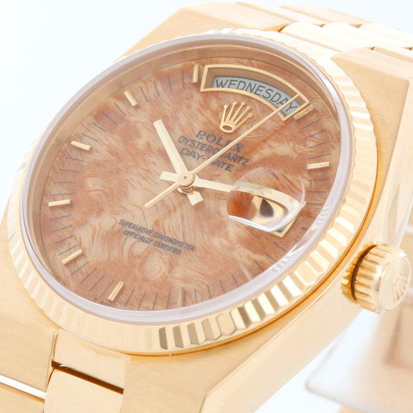 Rolex Oysterquartz Day-Date Men's 18K Gold President Watch 19018