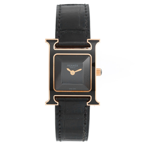 Hermes Heure H 18k Rose Gold Ladies Watch HH1.2706