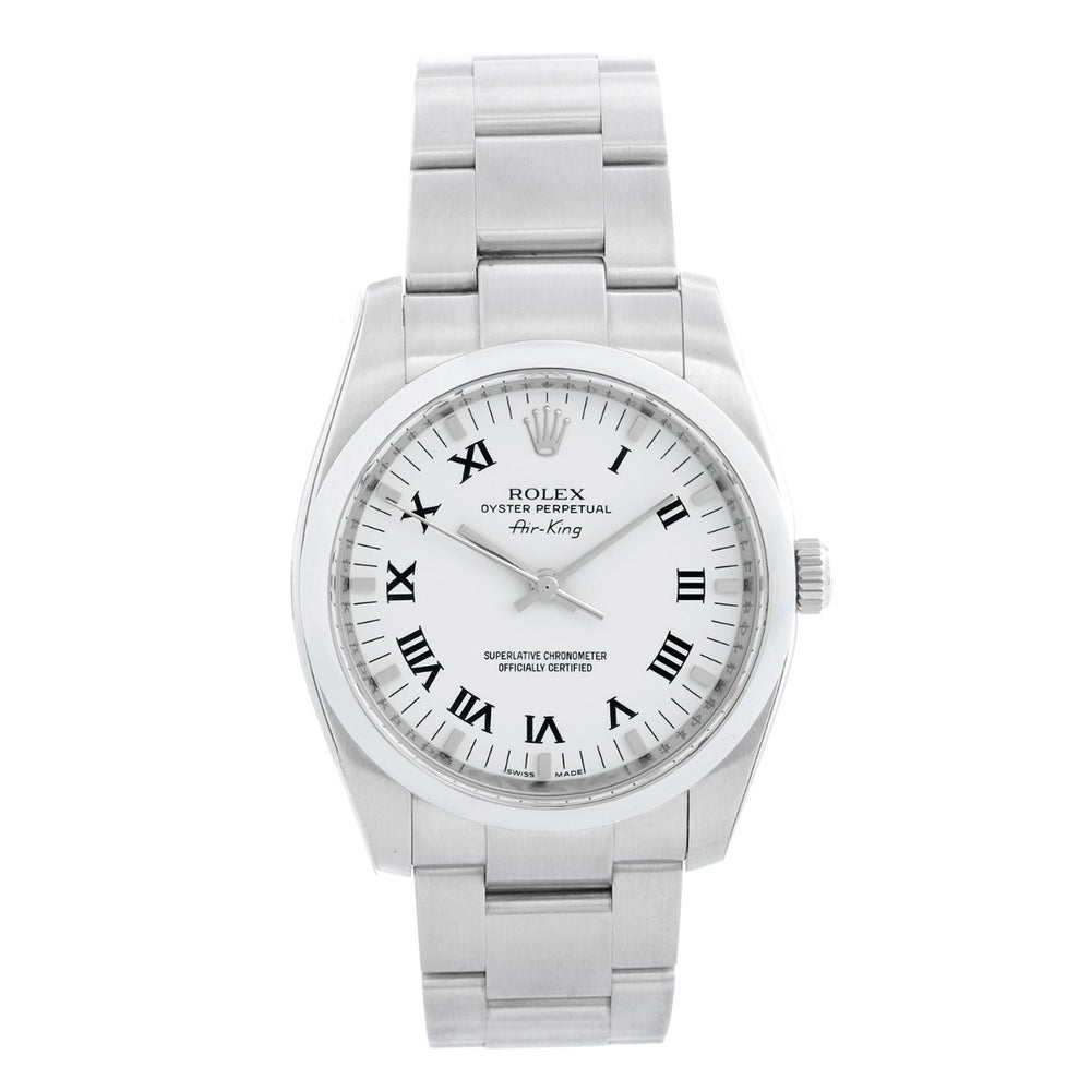 Rolex Air-King Stainless Steel Men's Watch Smooth Bezel 114200