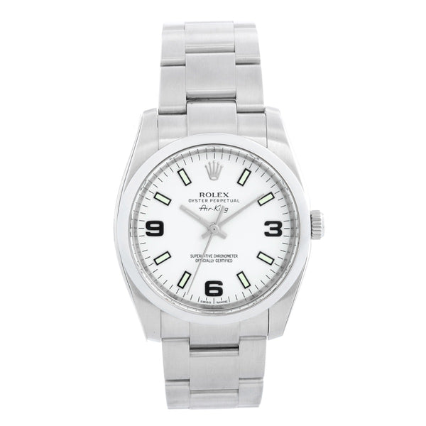 Rolex Air-King Stainless Steel Men's Watch White Dial 114200