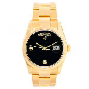 Rolex President Day-Date 18k Watch Factory Black Onyx Dial 118208