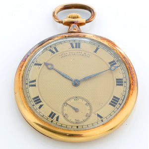 Patek Philippe Open Face 18K Yellow Gold Pocket Watch