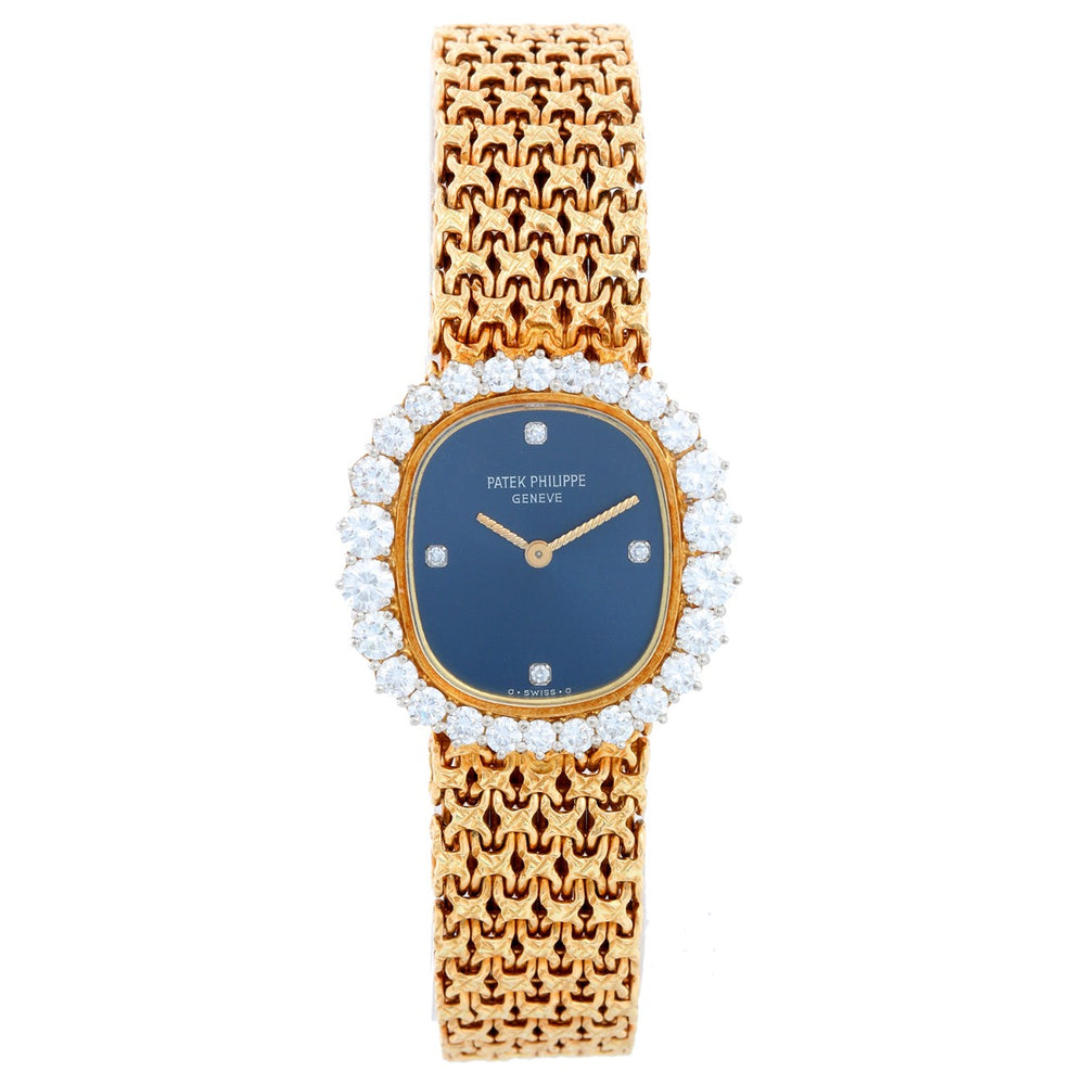 Patek Philippe Ellipse 4137 Diamond Bezel Ladies Gold Watch