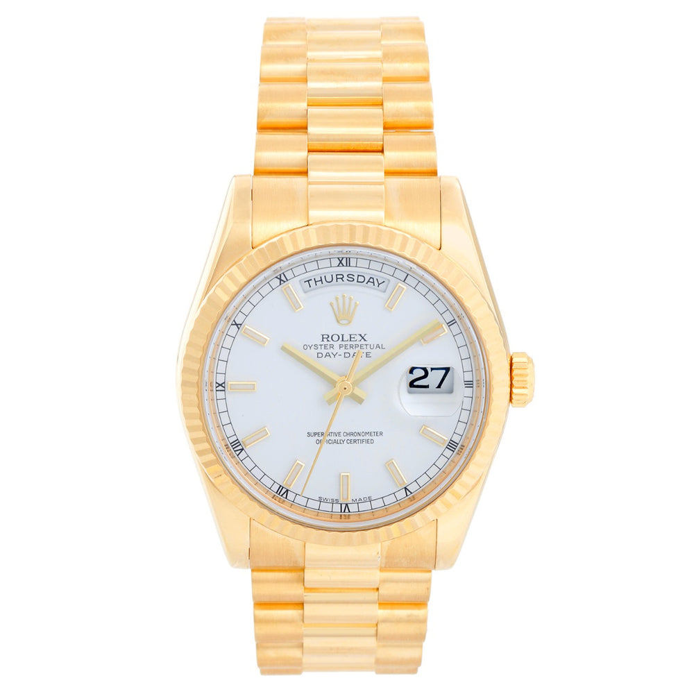 Rolex President Day-Date Men's 18k Yellow Gold Watch 118238
