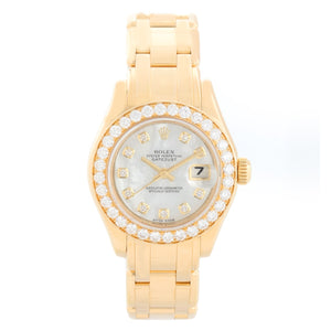 Rolex Ladies Masterpiece/Pearlmaster Gold Diamond Watch 80298