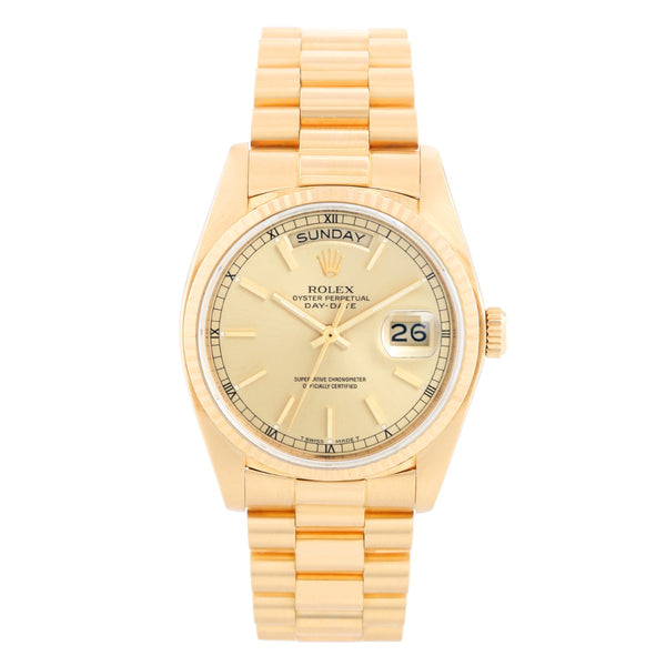 18k Yellow Gold Rolex President Day-Date Men's  Watch 18038