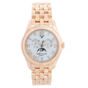Patek Philippe Annual Calendar Men's 18k Rose Gold Moonphase Watch 5036R