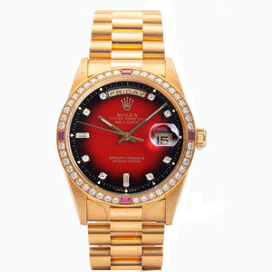 Rolex President Day-Date Men's 18k Yellow Gold Watch Vignette Dial  18378