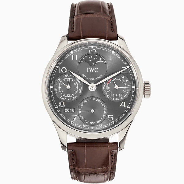 IWC Portuguese Perpetual Calendar 18k White Gold 42 mm Watch IW502218