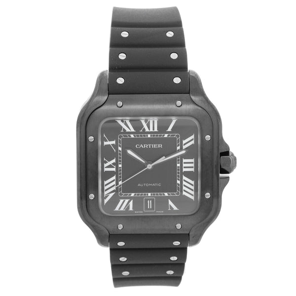 Cartier Santos de Cartier Black Steel Mens Watch WSSA0039