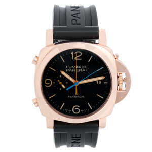 Panerai Luminor Chrono Flyback Men's 18K Rose Gold Watch PAM 00525