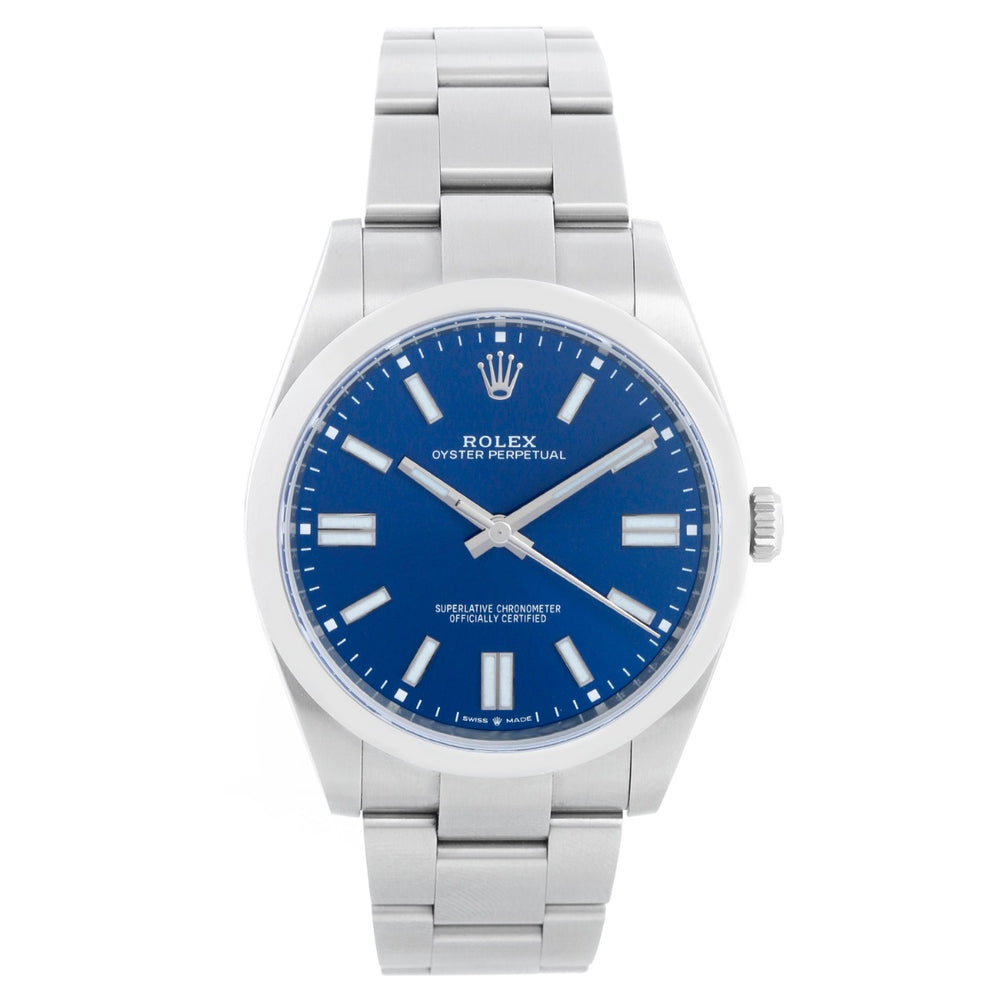 Rolex Oyster Perpetual Men's Blue Dial 41mm Stainless Steel 124300