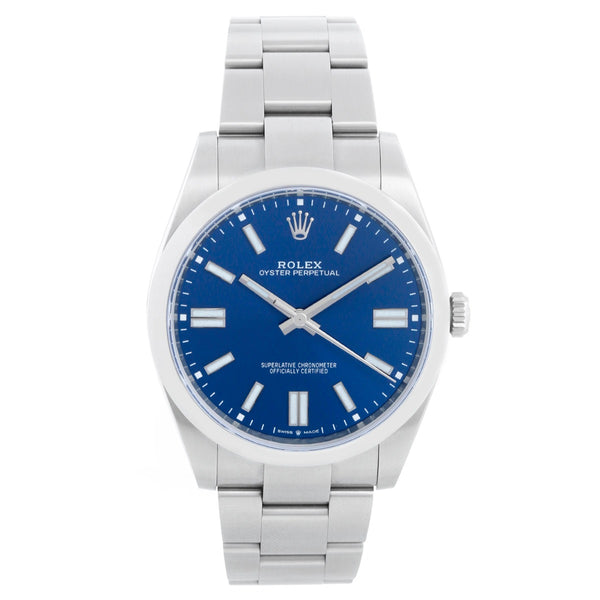 Rolex Oyster Perpetual Men's Blue Dial 41mm Stainless Steel 124300