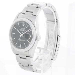 Rolex Datejust Men's Stainless Steel Watch 16200 Black Dial